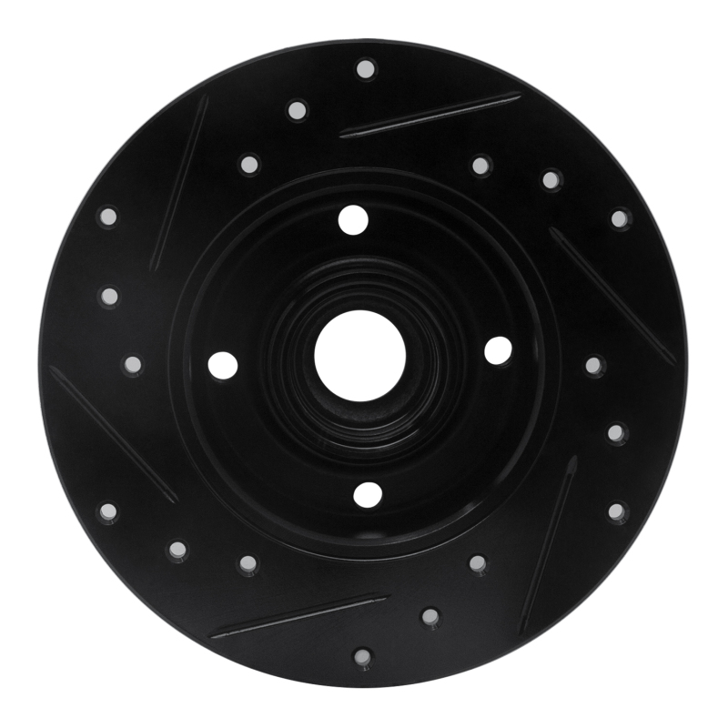 Volkswagen Golf Brake Rotor (1) - Rear Right - R1 Concepts - Drilled & Slotted - Black - `85-`02